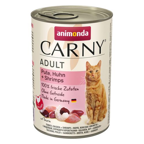 Animonda CARNY adulte Dinde, poulet + crevette, 400g Delphin-Amazonia