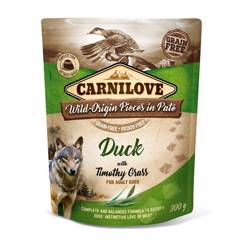 Carnilove Dog Adulte Pouch Paté - Canard à l'herbe de fléole 300g Covetrus