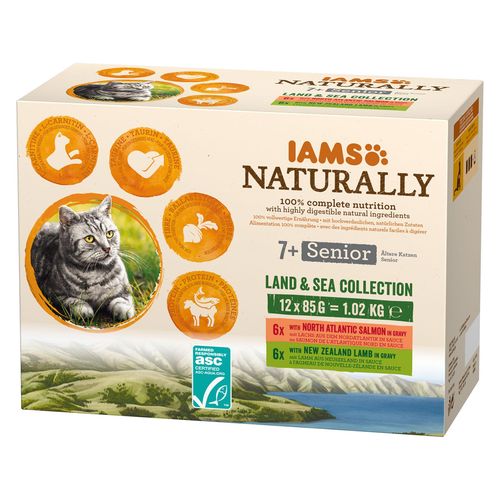 Iams Naturally Senior Land & Sea Mix, 12x85g - MyStetho Veterinary