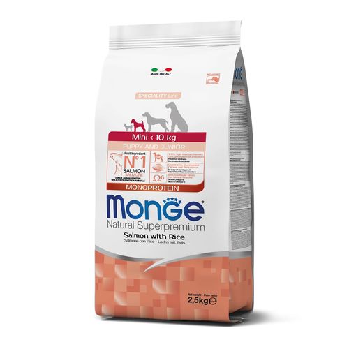 Monge Dog Puppy & Junior Mini saumon Delphin-Amazonia