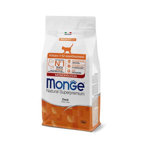 Monge Monge Cat Kitten Monoprotein Canard, 1.5kg Delphin-Amazonia