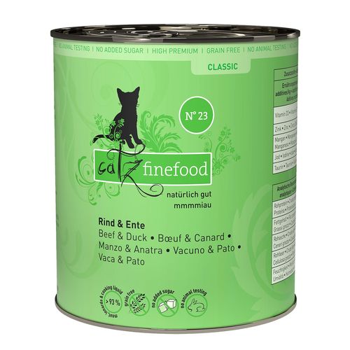 Catz Finefood No. 23 avec boeuf & canard, 800g Delphin-Amazonia 