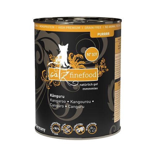 Catz Finefood Purrrr No. 107 avec kangourou, 400g Delphin-Amazonia 