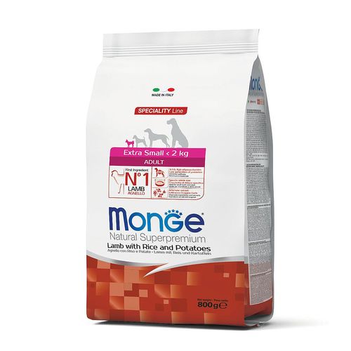 Monge Dog Adult Extra Small agneau, riz & catafalque Delphin-Amazonia 