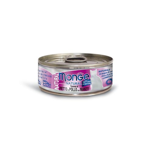 Monge Natural Cat Ad. Tuna&Chic&Beef 80g Delphin-Amazonia 