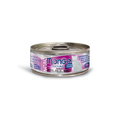 Monge Natural Cat Ad. Tuna&Chic&Beef 80g Delphin-Amazonia 